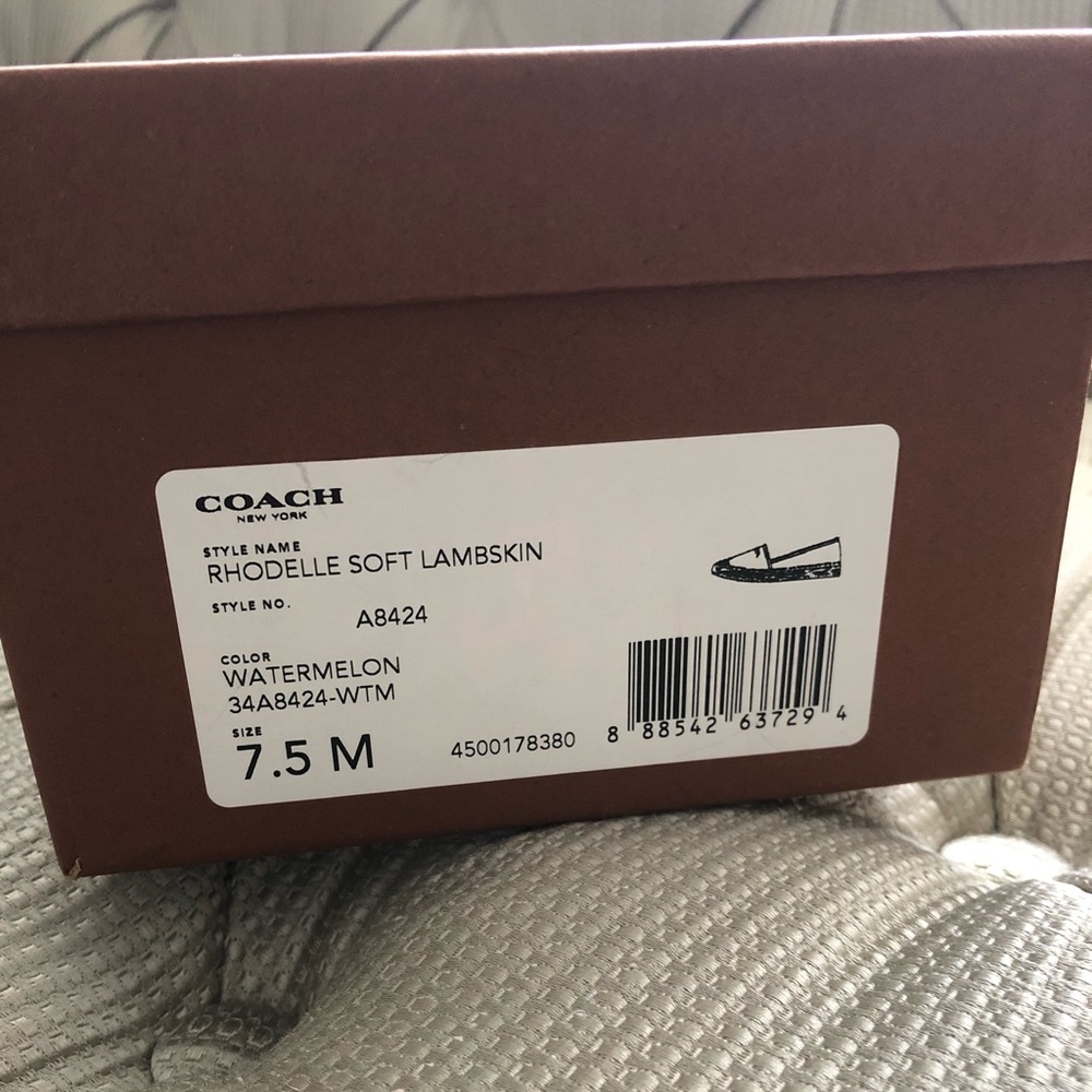 SOLD Coach Rhodelle loafer watermelon 7.5 NWB - Picture 10 of 12